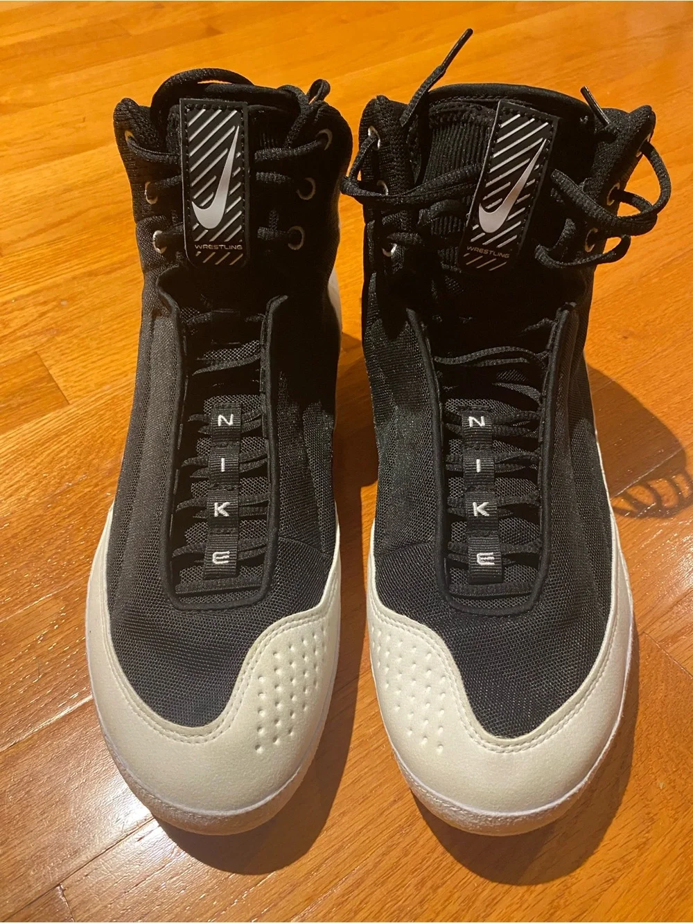 Nike Black and White Men’s Wrestling High-Top Athletic Sneakers